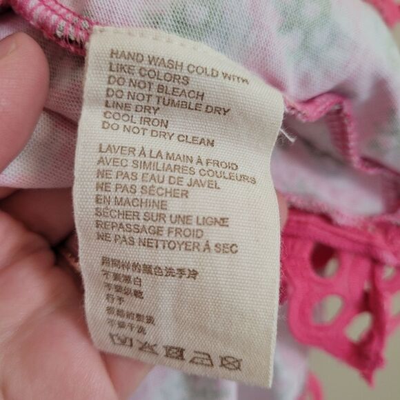 Anthropologie Let Me Be Eyelet Swing Tank Pink Size Large - Picture 6 of 8